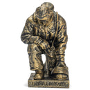 Dicksons Joyful in Hope Praying Firefighter 5 inch Gray Resin Stone Table Top Figurine