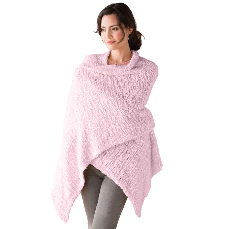 DEMDACO Pink Womens One Size Soft Knit Nylon Giving Shawl Wrap in Gift Box