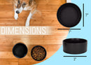 Nat & Jules Nibbles and Dribbles Black 7 inch Stoneware Large Pet Bowls Set of 2