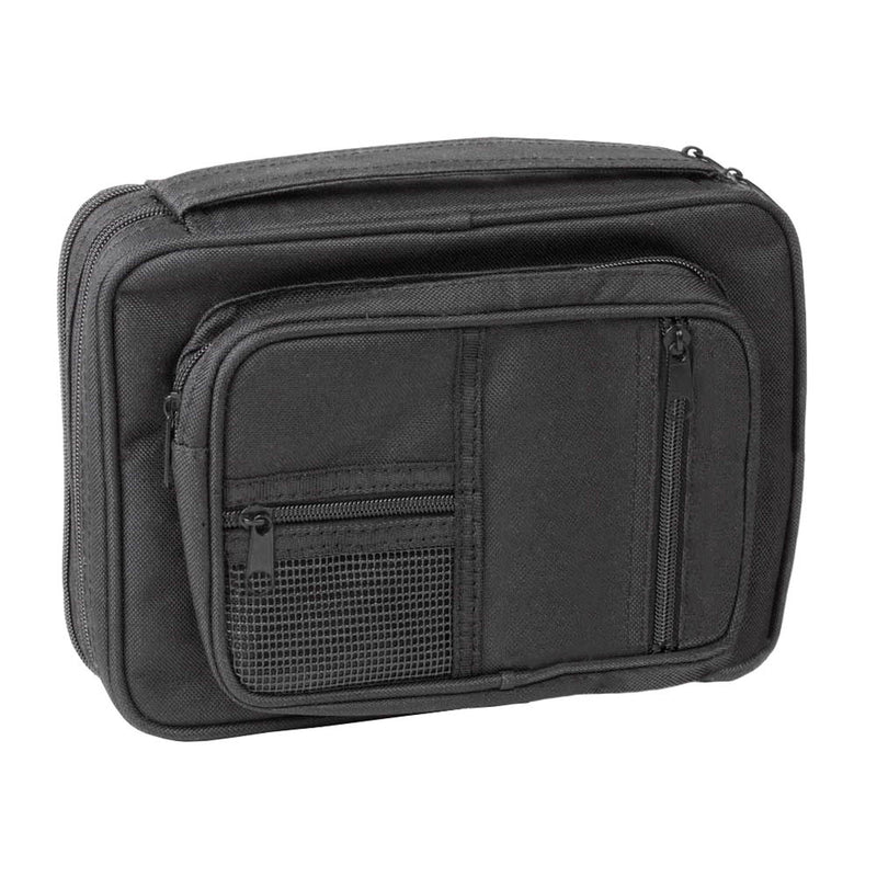 Black Reinforced Canvas Bible Cover Case with Handle and Stationary, X-Large