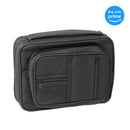 Black Reinforced Canvas Bible Cover Case with Handle and Stationary, X-Large