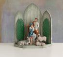 Willow Tree Sanctuary for The Christmas Story, Hand-Painted Nativity Backdrop