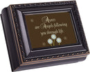 Aunts Are Angels Black Rope Trim 4.5 x 3.5 Tiny Square Jewelry Keepsake Box