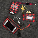 Buffalo Plaid Check Midnight Black and Red 5 x 4 Polyester Fabric ID Wallet
