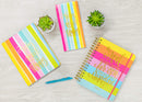 Mary Square "Today Is The Perfect Day To Be Happy" Mutli-Stripe 7"x9.5"Bound Lux Journal