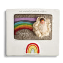 DEMDACO Rainbow Baby Glossy White 8 x 7 Ceramic Earthenware Wall and Tabletop Frame