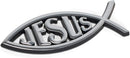 Dicksons Jesus Fish Cross Silver Color Weatherproof Guaranteed Auto Emblem