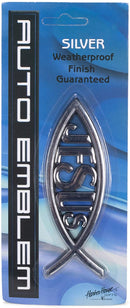 Dicksons Jesus Fish Cross Silver Color Weatherproof Guaranteed Auto Emblem