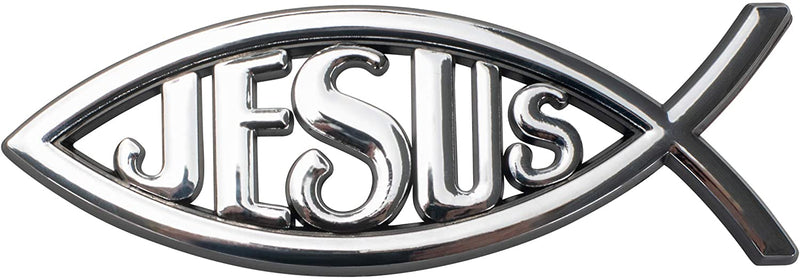 Dicksons Jesus Fish Cross Silver Color Weatherproof Guaranteed Auto Emblem