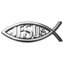 Dicksons Jesus Fish Cross Silver Color Weatherproof Guaranteed Auto Emblem