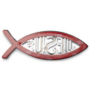 Dicksons Jesus Fish Cross Silver Color Weatherproof Guaranteed Auto Emblem