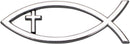 Harbor House Small Silver Christian Cross Fish Auto Emblem