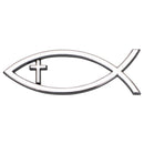 Harbor House Small Silver Christian Cross Fish Auto Emblem