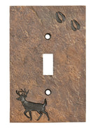DEMDACO Deer with Tracks Rustic Hand-Cast Single Switch Plate Cover
