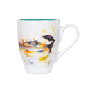 Chickadee Watercolor Blue On White 12 Ounce Glossy Stoneware Mug With Handle