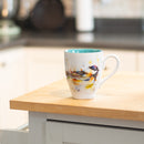 Chickadee Watercolor Blue On White 12 Ounce Glossy Stoneware Mug With Handle