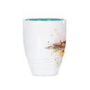 Chickadee Watercolor Blue On White 12 Ounce Glossy Stoneware Mug With Handle