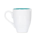 Chickadee Watercolor Blue On White 12 Ounce Glossy Stoneware Mug With Handle