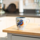 Dean Crouser Bluebird Watercolor Blue On White 16 Ounce Glossy Stoneware Mug With Handle