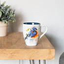 Dean Crouser Bluebird Watercolor Blue On White 16 Ounce Glossy Stoneware Mug With Handle