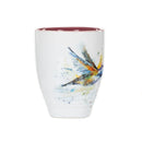 DEMDACO Dean Crouser Hummingbird Watercolor Red On White 16 Ounce Glossy Stoneware Mug With Handle