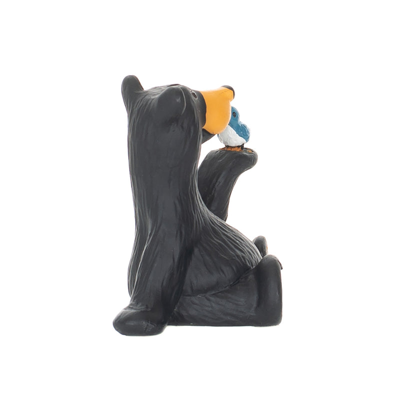 Minnie Bear With Bird Mini Midnight Black 3 x 2 Resin Stone Collectible Figurine
