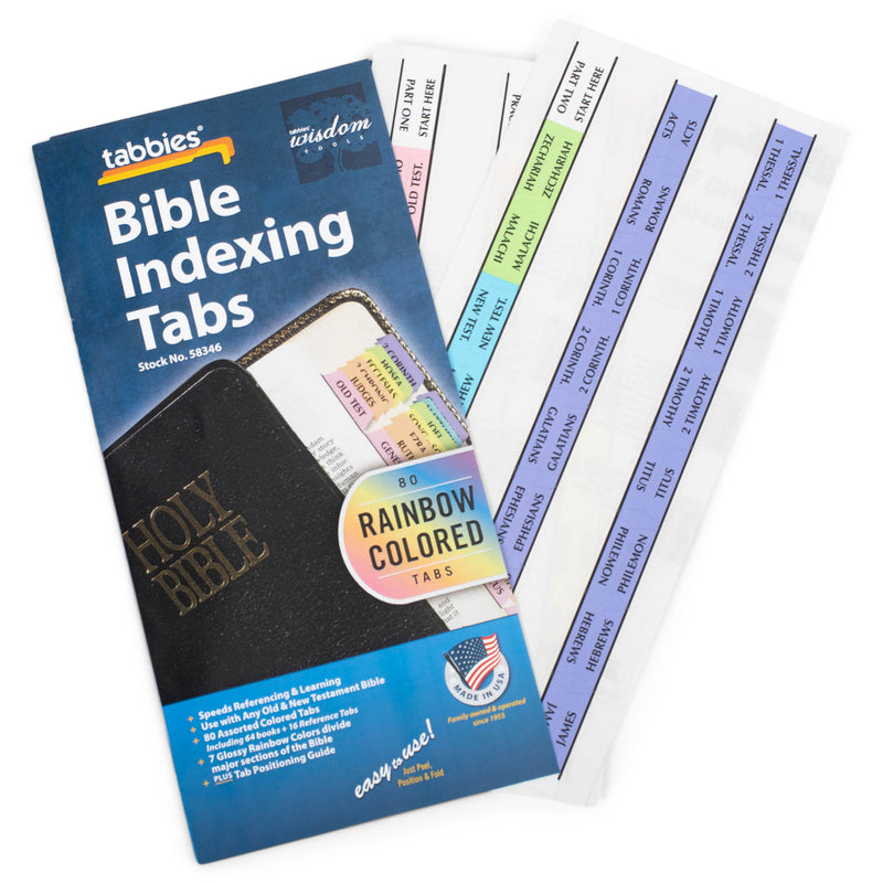Rainbow Bible Indexing Tabs Old and New Testament Books of The Bible - 80 Tabs