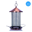 Front view of Copper Finish Heavy Duty Mesh Metal 3 Lb. Secure Cap Cover Nut Bird Feeder
