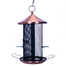 12 inch Copper Finish Heavy Duty Mesh Metal 3 Lb. Dual Nut and Seed Bird Feeder