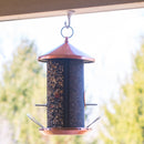 12 inch Copper Finish Heavy Duty Mesh Metal 3 Lb. Dual Nut and Seed Bird Feeder