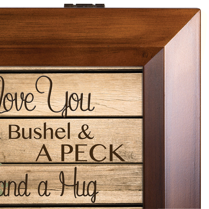 Love You a Bushel & a Peck Wood Panel Wood Finish Jewelry Music Box Plays You are My Sunshine
