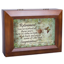 Home décor keepsake and trinket box made with hidden musical mechanism inside