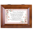 Top down view of Dearest Granddaughter Love You Forever Woodgrain Digital Keepsake Music Box
