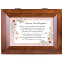 Top down view of Dearest Granddaughter Love You Forever Woodgrain Digital Keepsake Music Box