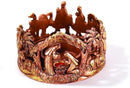 Dicksons Nativity Scene Antique Gold Tone 11 x 11 Resin Stone Christmas Advent Candle Holder
