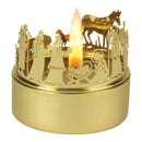 Dicksons Sentimental Goldtone Nativity 2 inch Metal Decorative Candleholder