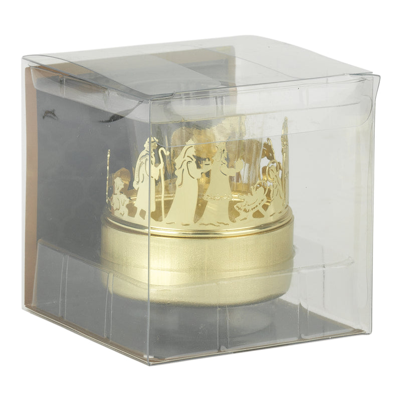 Dicksons Sentimental Goldtone Nativity 2 inch Metal Decorative Candleholder