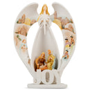 Dicksons Joy Angel Winter White 7 inch Resin Stone Holiday Collectible Figurine