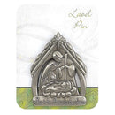 Dicksons Jesus is The Reason Holy Family 1.5 Inch Brushed Pewter Christmas Nativity Lapel Pin