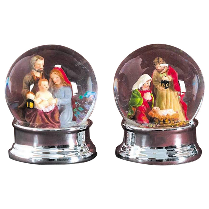Dicksons Holy Family Christmas Nativity Snow Globes 2 Assorted, 12 Pack