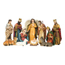 Dicksons Sunshine Yellow Goldtone Nativity 6.5 inch Resin Decorative Figurine, 11 Piece Set