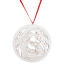 Dicksons Holy Family Within Creche Antique White 3.5 x 3.5 Resin Stone Christmas Nativity Ornament