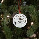 Dicksons Holy Family Within Creche Antique White 3.5 x 3.5 Resin Stone Christmas Nativity Ornament