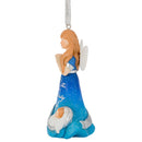 Dicksons Nativity Angel and Baby Jesus Sky Blue 4 inch Resin Stone Christmas Ornament