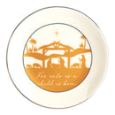 Unto Us Child Born Golden Nativity 6.25 x 6 Porcelain Serving Plate