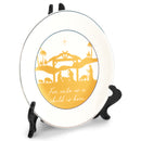 Unto Us Child Born Golden Nativity 6.25 x 6 Porcelain Serving Plate