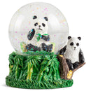 Front view of Bamboo Panda Miniature Snow Globe Figurine