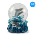 Playful Dolphins Figurine 100MM Water Globe Plays Tune Blue Daube Waltz