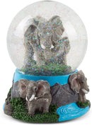 Wandering Elephant Family Figurine 100MM Water Globe Plays Tune Beautiful Dreamer