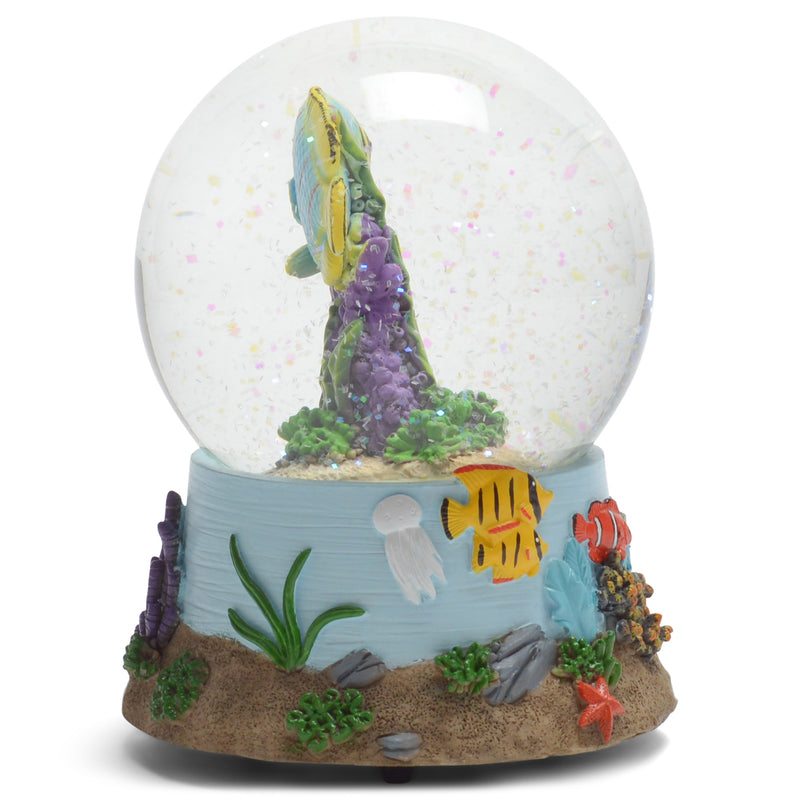 Sandbar Tropical Fish 100MM Water Globe Plays Tune by The Beautiful Sea